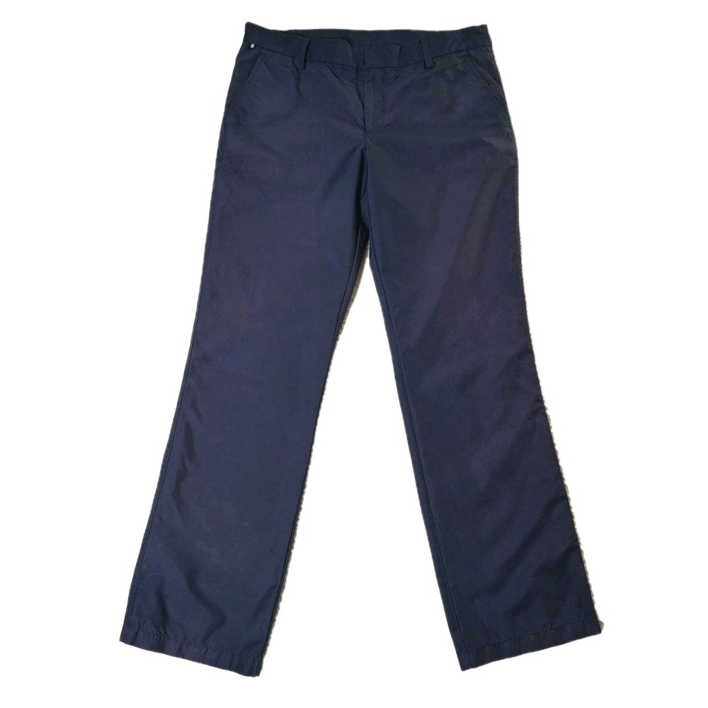 J. Lindeberg Regular Fit Performance Pants Men's 34x34* (34x32) Blue Golf Chino